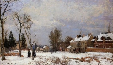 Camille Pissarro Painting - El camino de Versalles a Saint Germain Louveciennes efecto nieve 1872 Camille Pissarro